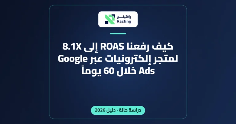 كيف رفعنا ROAS إلى 8.1X لمتجر إلكترونيات عبر Google Ads خلال 60 يوماً